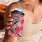Indigenous Pink Galah Australia 4 in 1 Can Cooler Tumbler Australian Hakea Aboriginal Art Proud