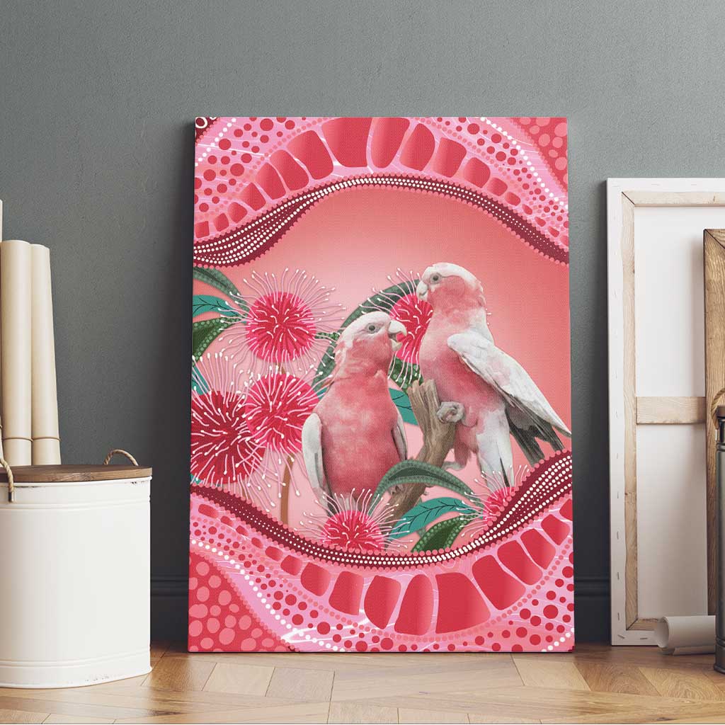 Indigenous Pink Galah Australia Canvas Wall Art Australian Hakea Aboriginal Art Proud