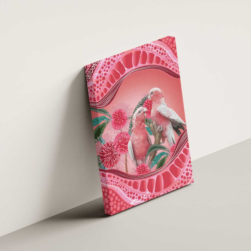 Indigenous Pink Galah Australia Canvas Wall Art Australian Hakea Aboriginal Art Proud