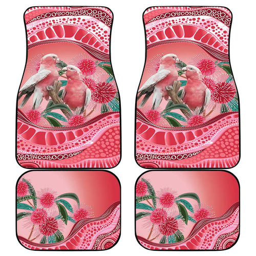 Indigenous Pink Galah Australia Car Mats Australian Hakea Aboriginal Art Proud