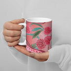 Indigenous Pink Galah Australia Ceramic Mug Australian Hakea Aboriginal Art Proud