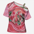 Indigenous Pink Galah Australia Cross Shoulder Shirt Australian Hakea Aboriginal Art Proud
