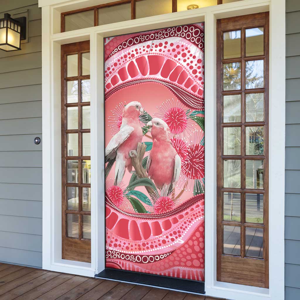 Indigenous Pink Galah Australia Door Cover Australian Hakea Aboriginal Art Proud