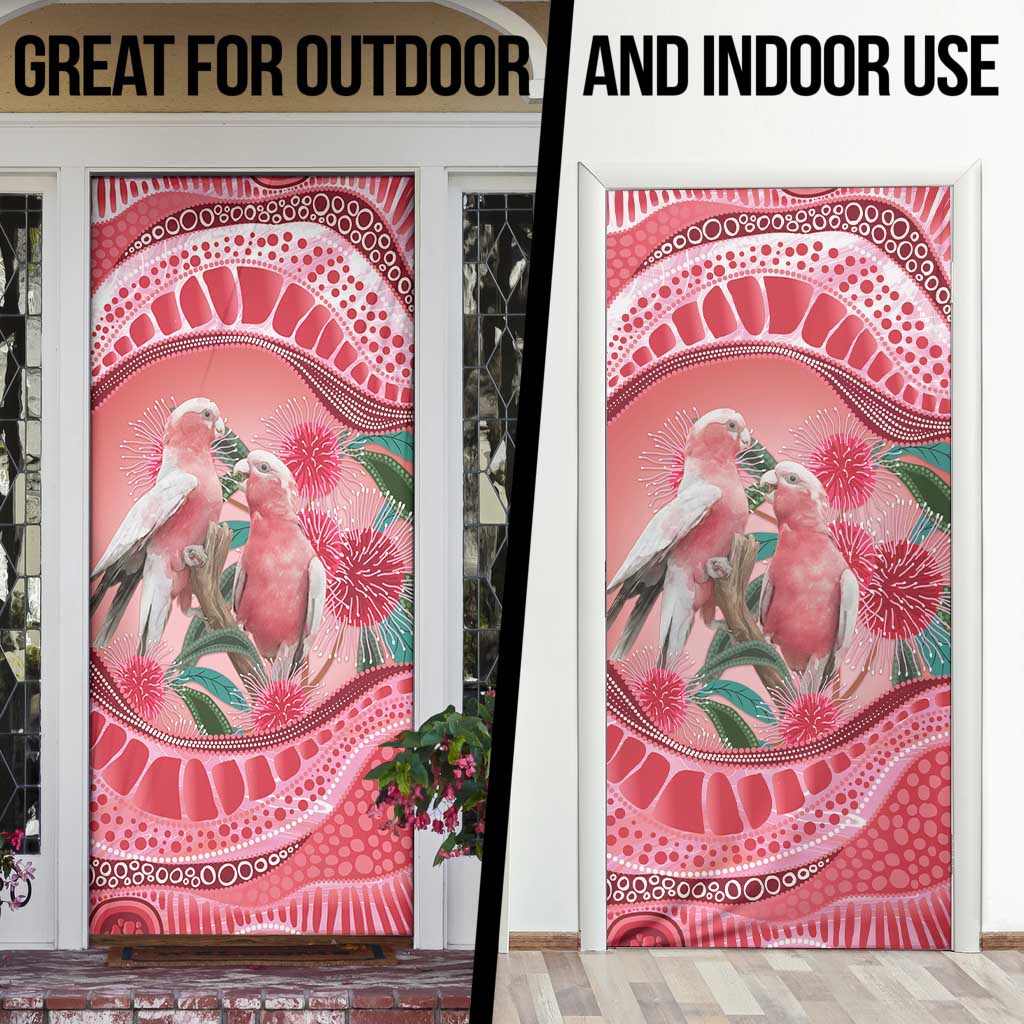 Indigenous Pink Galah Australia Door Cover Australian Hakea Aboriginal Art Proud