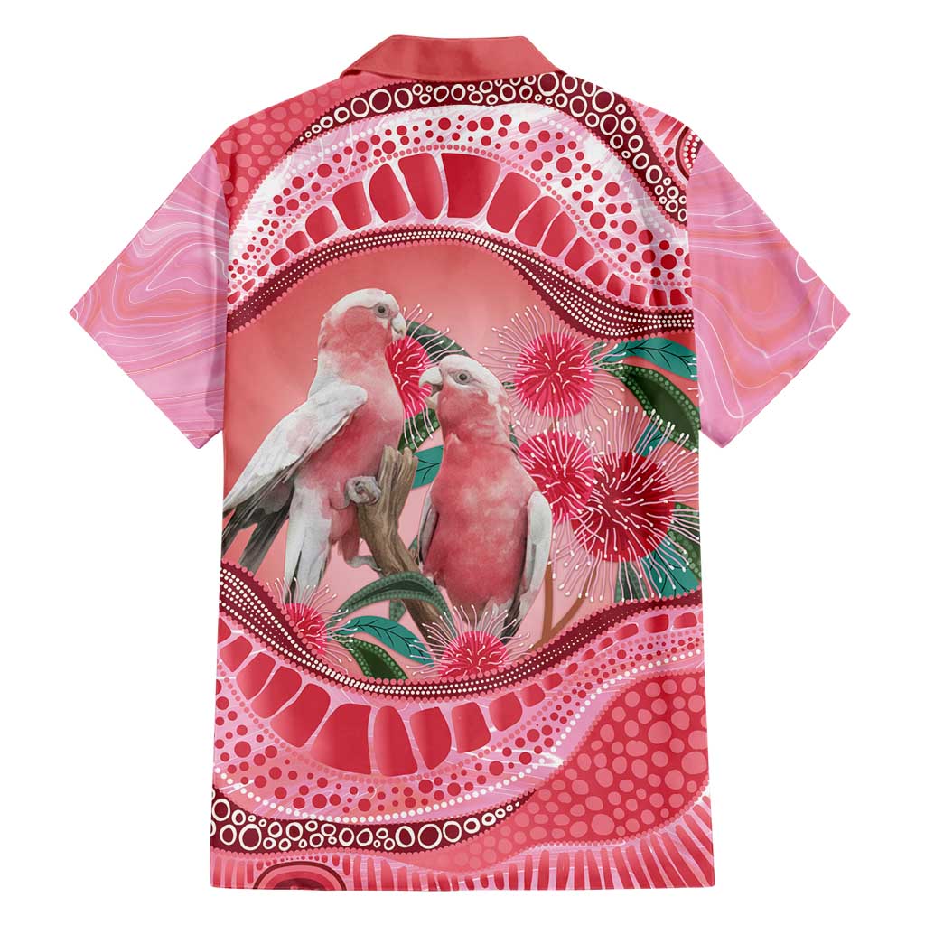 Indigenous Pink Galah Australia Family Matching Short Sleeve Bodycon Dress and Hawaiian Shirt Australian Hakea Aboriginal Art Proud
