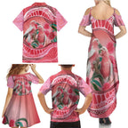 Indigenous Pink Galah Australia Family Matching Summer Maxi Dress and Hawaiian Shirt Australian Hakea Aboriginal Art Proud