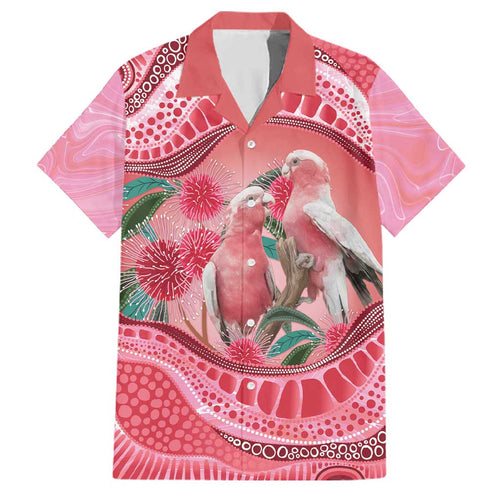 Indigenous Pink Galah Australia Family Matching Tank Maxi Dress and Hawaiian Shirt Australian Hakea Aboriginal Art Proud