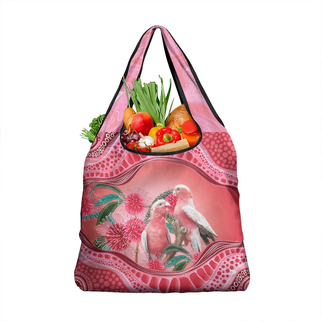 Indigenous Pink Galah Australia Grocery Bag Australian Hakea Aboriginal Art Proud