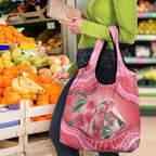 Indigenous Pink Galah Australia Grocery Bag Australian Hakea Aboriginal Art Proud