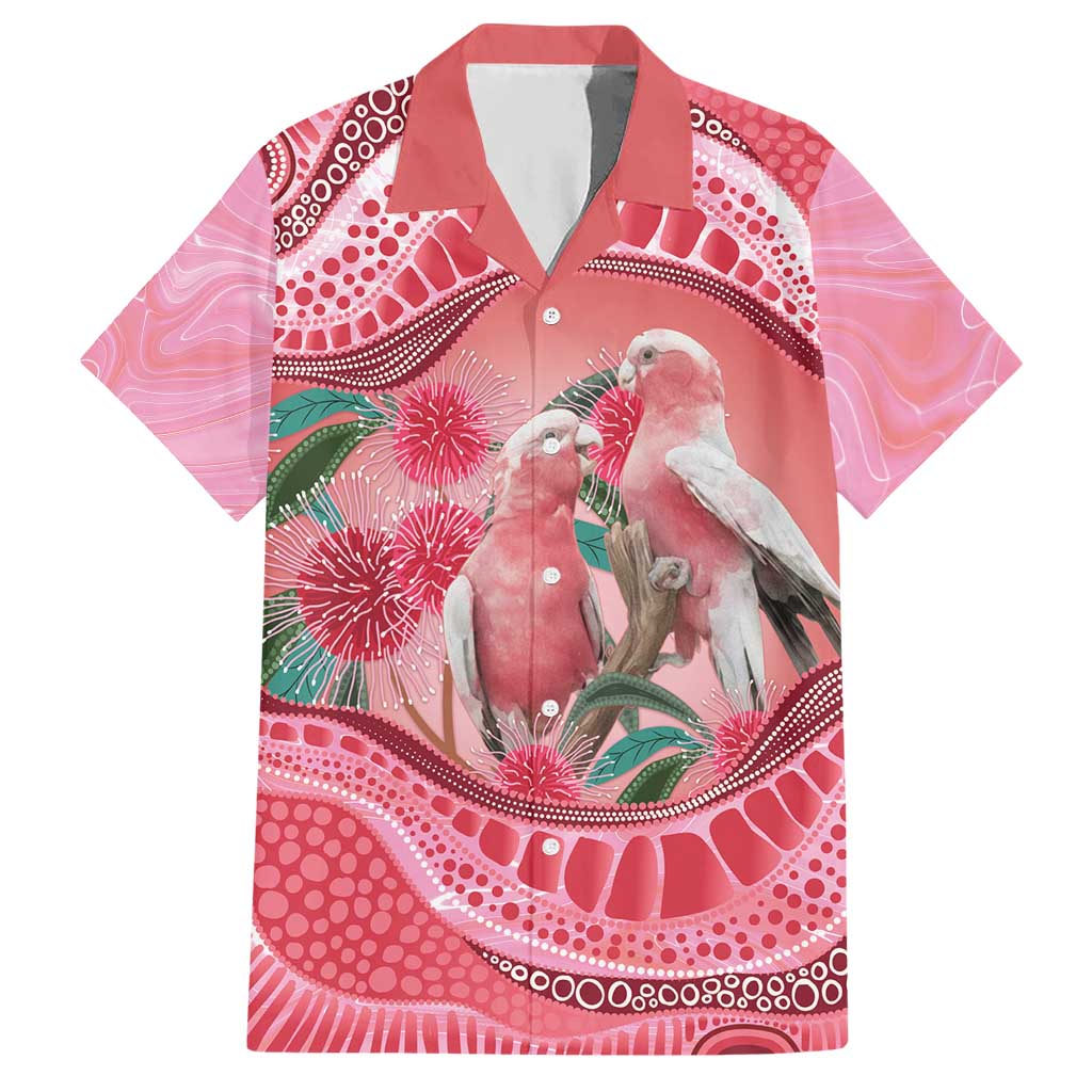 Indigenous Pink Galah Australia Hawaiian Shirt Australian Hakea Aboriginal Art Proud