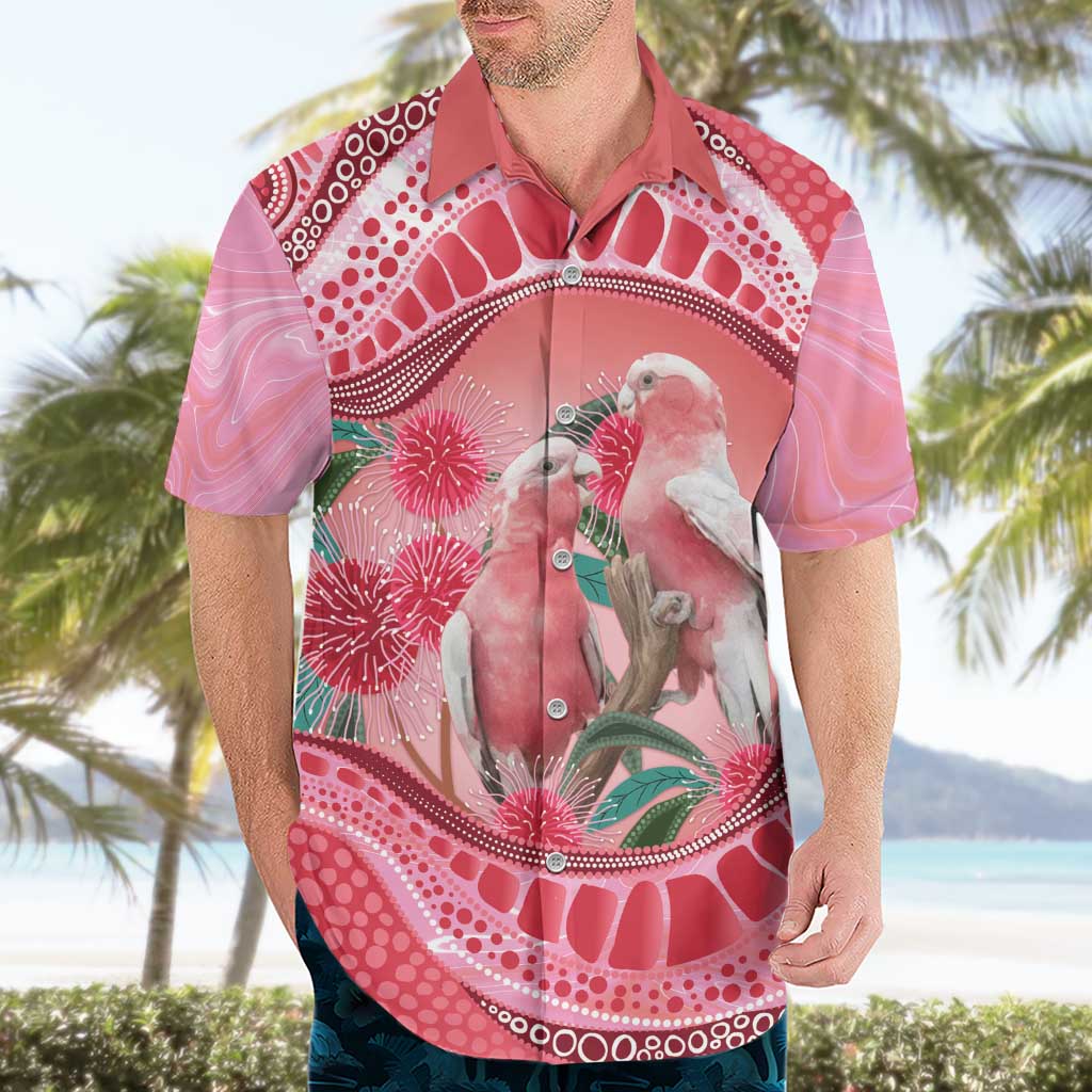 Indigenous Pink Galah Australia Hawaiian Shirt Australian Hakea Aboriginal Art Proud