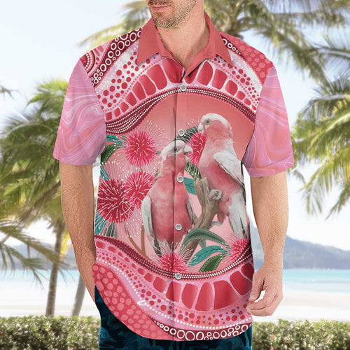 Indigenous Pink Galah Australia Hawaiian Shirt Australian Hakea Aboriginal Art Proud