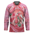 Indigenous Pink Galah Australia Hockey Jersey Australian Hakea Aboriginal Art Proud