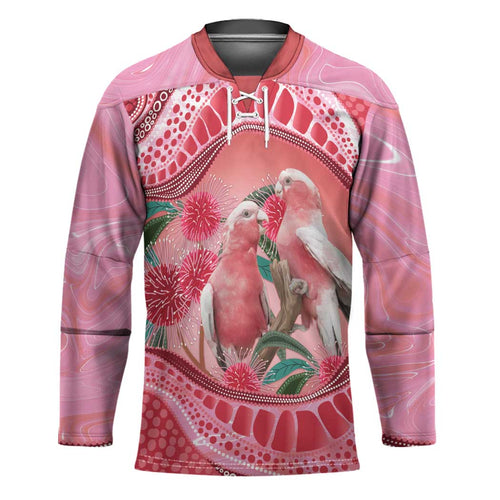Indigenous Pink Galah Australia Hockey Jersey Australian Hakea Aboriginal Art Proud