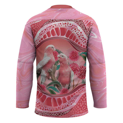 Indigenous Pink Galah Australia Hockey Jersey Australian Hakea Aboriginal Art Proud
