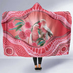 Indigenous Pink Galah Australia Hooded Blanket Australian Hakea Aboriginal Art Proud