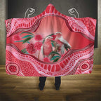 Indigenous Pink Galah Australia Hooded Blanket Australian Hakea Aboriginal Art Proud