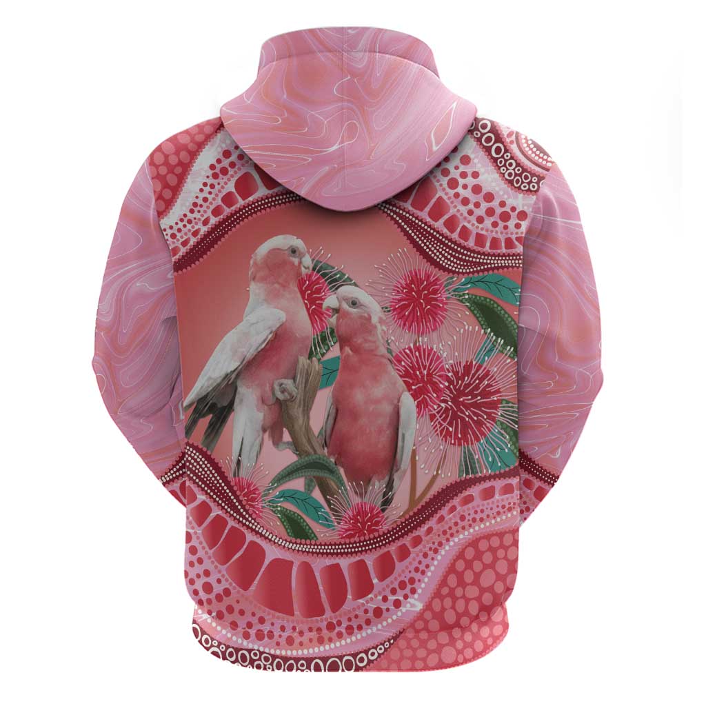 Indigenous Pink Galah Australia Hoodie Australian Hakea Aboriginal Art Proud