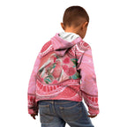Indigenous Pink Galah Australia Kid Hoodie Australian Hakea Aboriginal Art Proud