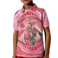 Indigenous Pink Galah Australia Kid Polo Shirt Australian Hakea Aboriginal Art Proud