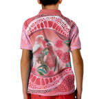 Indigenous Pink Galah Australia Kid Polo Shirt Australian Hakea Aboriginal Art Proud