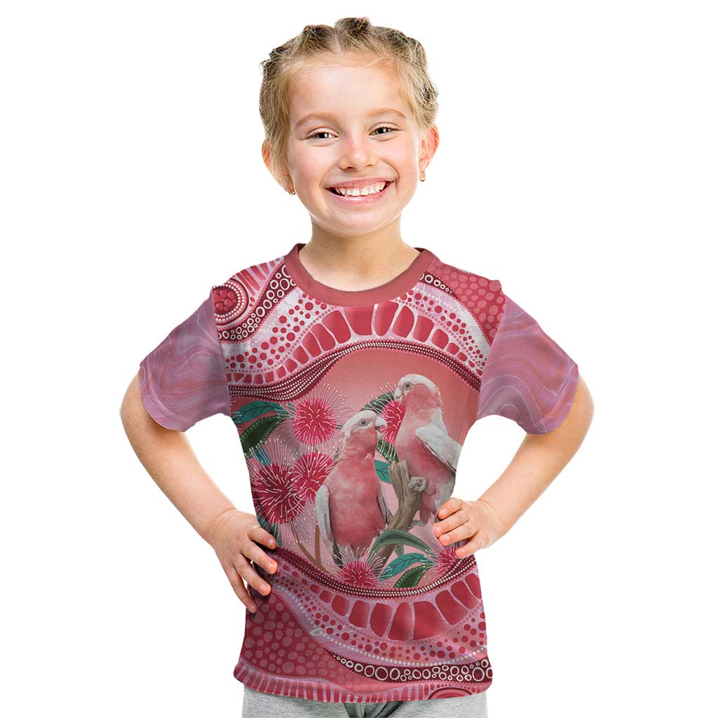 Indigenous Pink Galah Australia Kid T Shirt Australian Hakea Aboriginal Art Proud