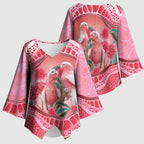 Indigenous Pink Galah Australia Kimono Sleeve Blouse Australian Hakea Aboriginal Art Proud
