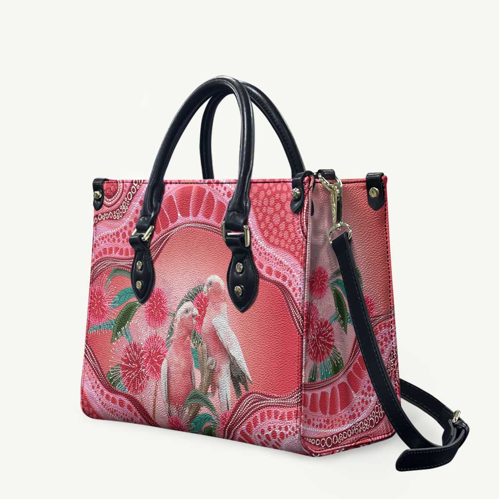 Indigenous Pink Galah Australia Leather Bag Australian Hakea Aboriginal Art Proud