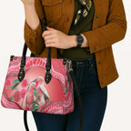 Indigenous Pink Galah Australia Leather Bag Australian Hakea Aboriginal Art Proud