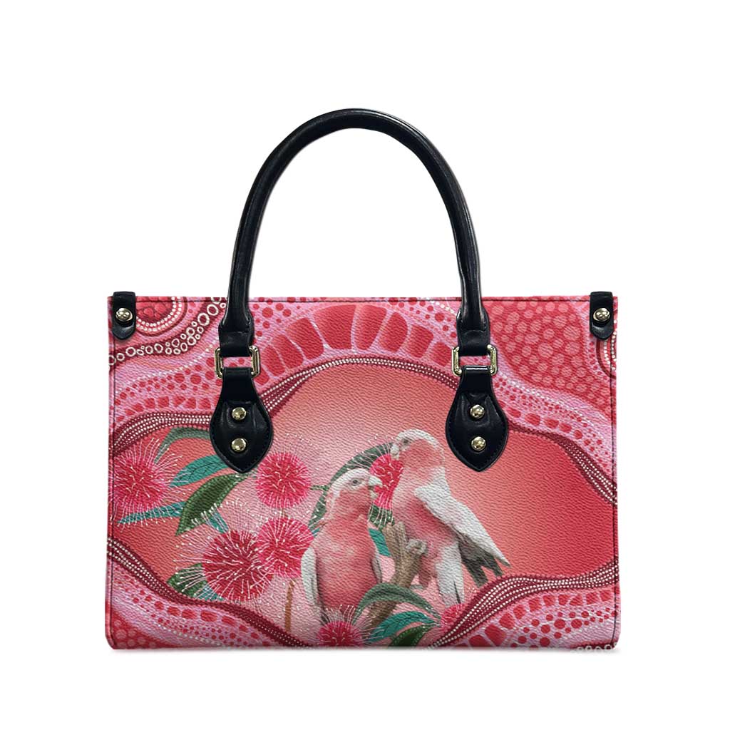 Indigenous Pink Galah Australia Leather Bag Australian Hakea Aboriginal Art Proud