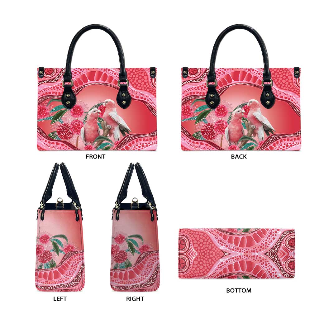 Indigenous Pink Galah Australia Leather Bag Australian Hakea Aboriginal Art Proud