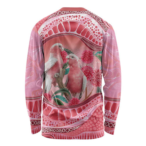 Indigenous Pink Galah Australia Long Sleeve Shirt Australian Hakea Aboriginal Art Proud