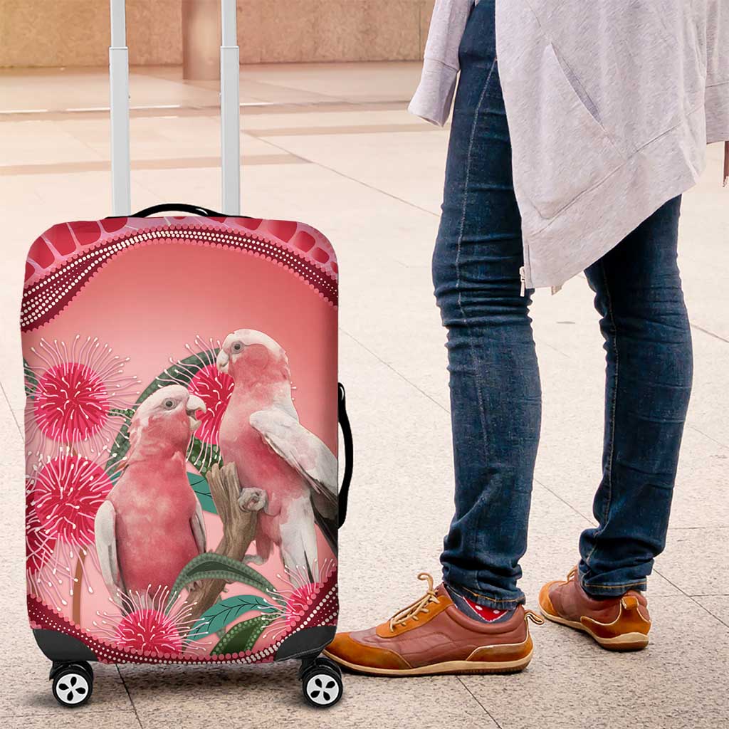 Indigenous Pink Galah Australia Luggage Cover Australian Hakea Aboriginal Art Proud