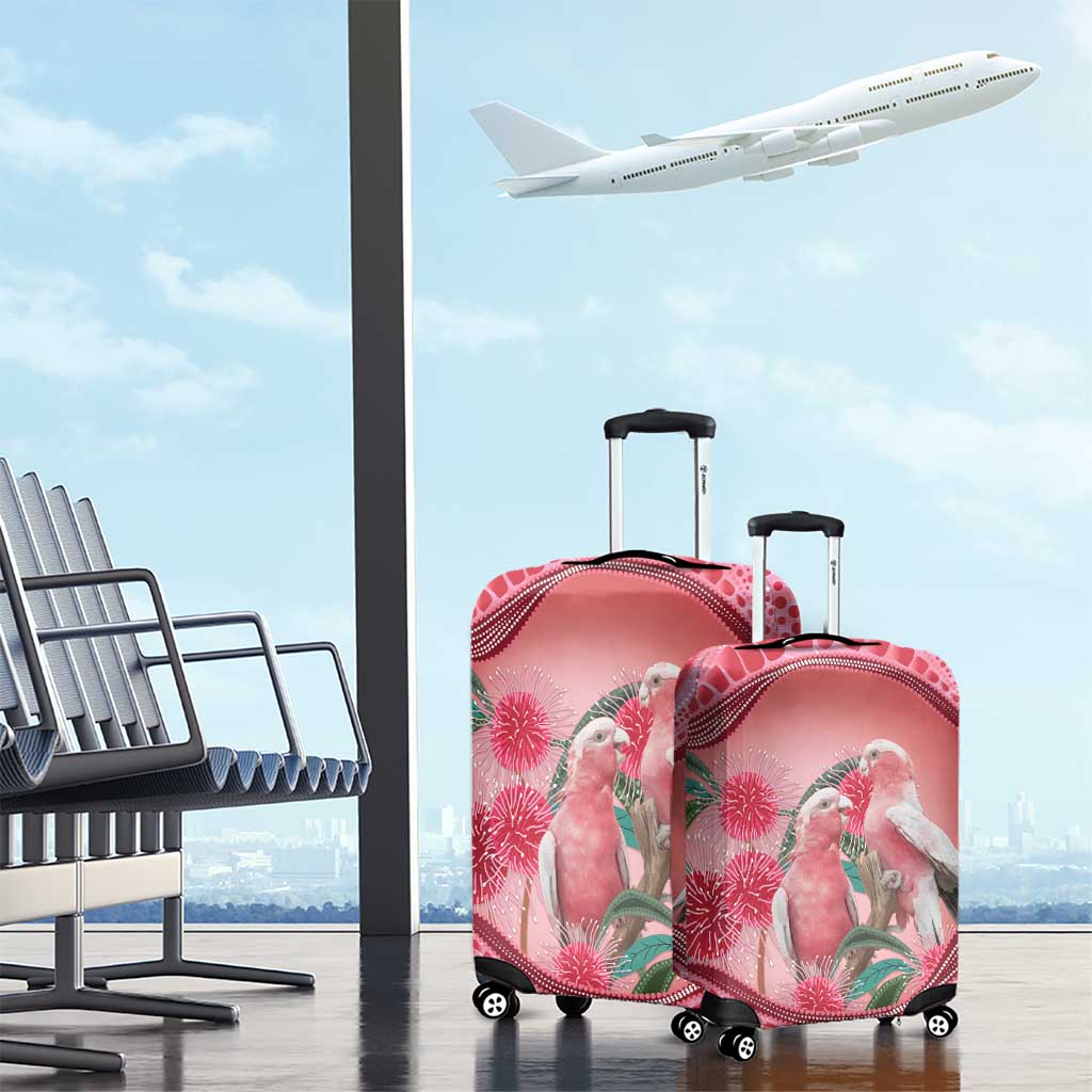 Indigenous Pink Galah Australia Luggage Cover Australian Hakea Aboriginal Art Proud