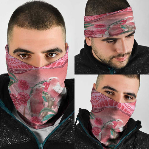 Indigenous Pink Galah Australia Neck Gaiter Australian Hakea Aboriginal Art Proud