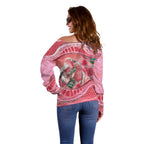 Indigenous Pink Galah Australia Off Shoulder Sweater Australian Hakea Aboriginal Art Proud