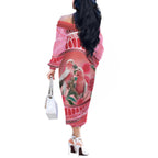 Indigenous Pink Galah Australia Off The Shoulder Long Sleeve Dress Australian Hakea Aboriginal Art Proud