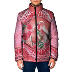 Indigenous Pink Galah Australia Padded Jacket Australian Hakea Aboriginal Art Proud