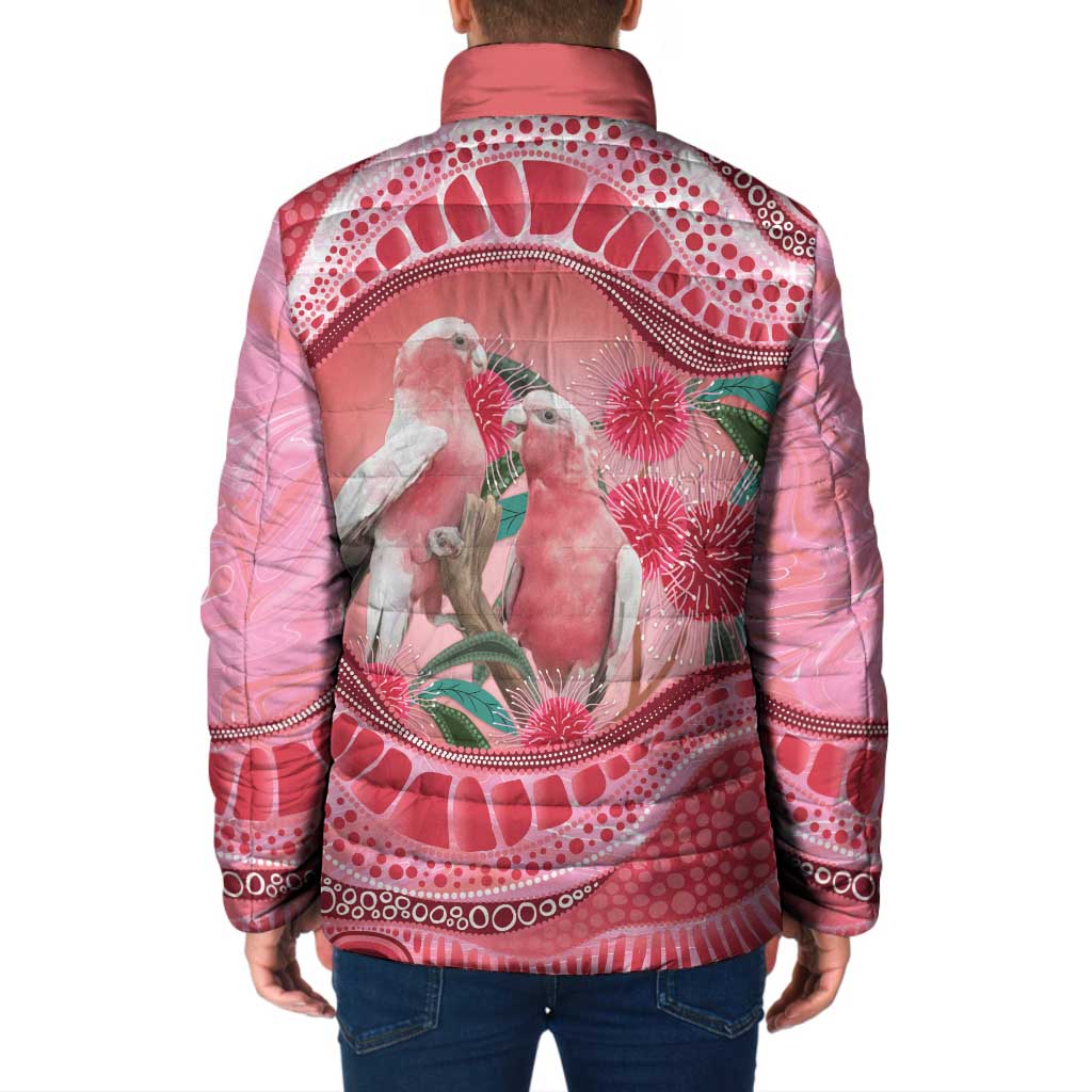 Indigenous Pink Galah Australia Padded Jacket Australian Hakea Aboriginal Art Proud