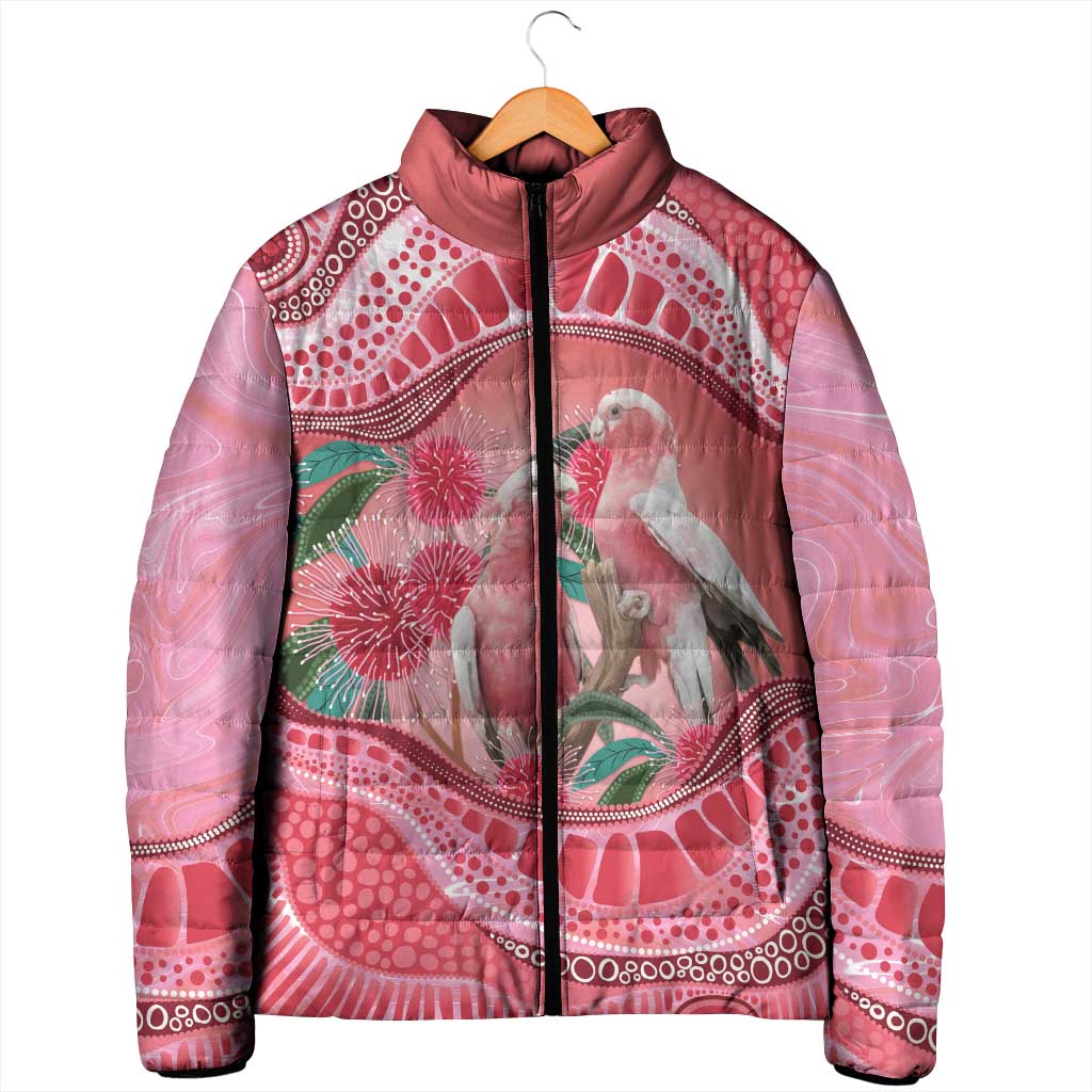 Indigenous Pink Galah Australia Padded Jacket Australian Hakea Aboriginal Art Proud