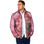Indigenous Pink Galah Australia Padded Jacket Australian Hakea Aboriginal Art Proud