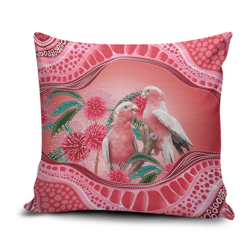 Indigenous Pink Galah Australia Pillow Cover Australian Hakea Aboriginal Art Proud