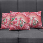 Indigenous Pink Galah Australia Pillow Cover Australian Hakea Aboriginal Art Proud