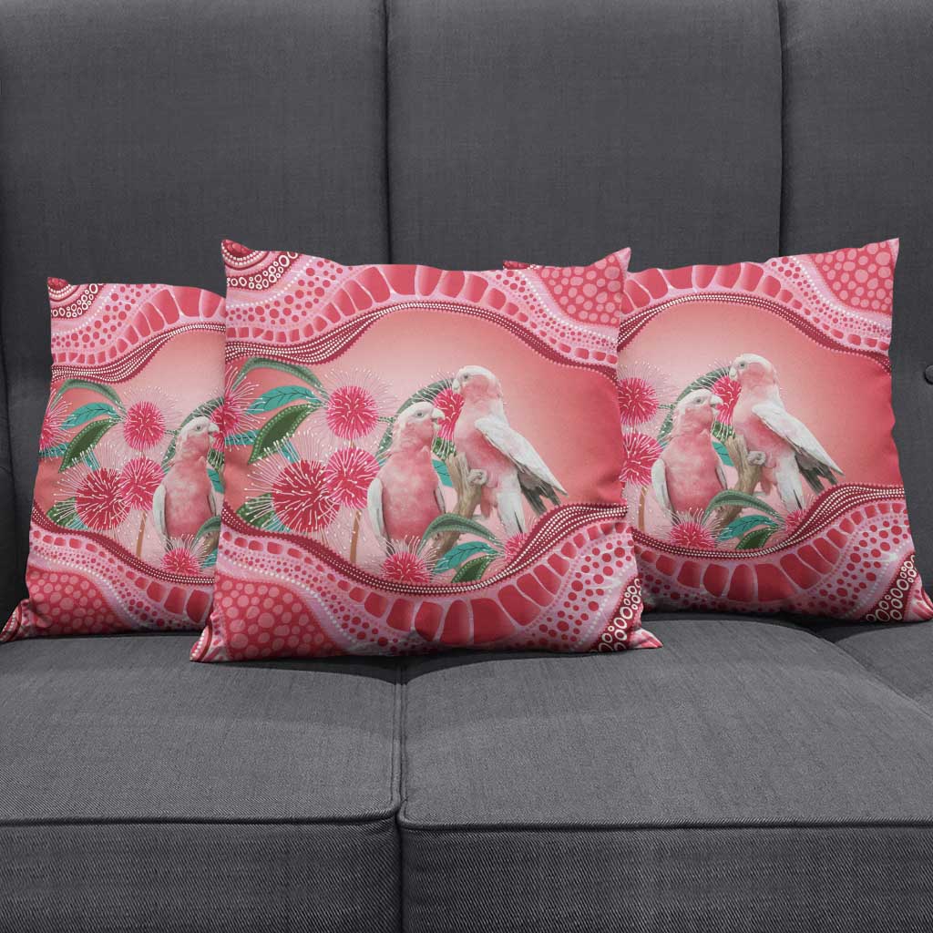 Indigenous Pink Galah Australia Pillow Cover Australian Hakea Aboriginal Art Proud