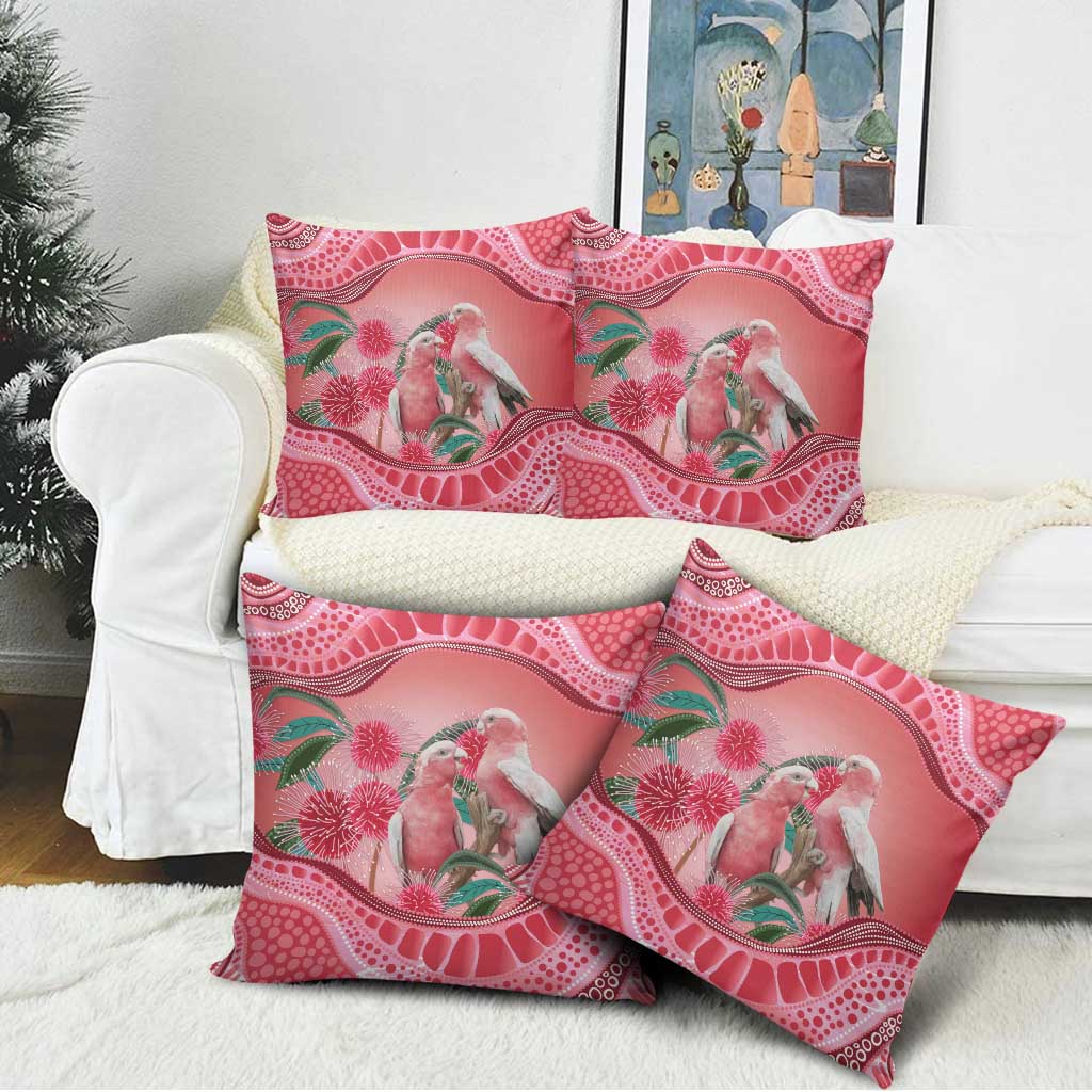 Indigenous Pink Galah Australia Pillow Cover Australian Hakea Aboriginal Art Proud