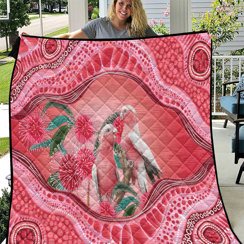 Indigenous Pink Galah Australia Quilt Australian Hakea Aboriginal Art Proud