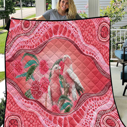Indigenous Pink Galah Australia Quilt Australian Hakea Aboriginal Art Proud