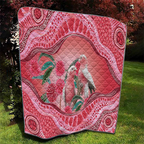 Indigenous Pink Galah Australia Quilt Australian Hakea Aboriginal Art Proud