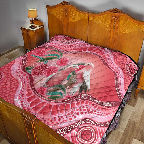 Indigenous Pink Galah Australia Quilt Australian Hakea Aboriginal Art Proud