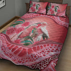 Indigenous Pink Galah Australia Quilt Bed Set Australian Hakea Aboriginal Art Proud
